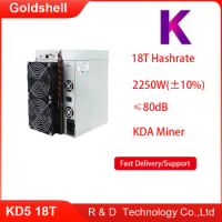 High Quality Used GoldShell KD5 18Th/s Hashrate 2250w with Power Suply KDA Kadena Asic Miner Better Than Goldshell KD Lite