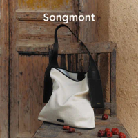 Songmont Canvas Hanging Ear Tote Series Vacation Style Large Capacity Designer Summer New Handheld Shoulder Bag