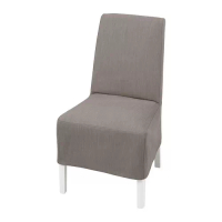 BERGMUND 椅子附中長型椅套, 白色/nolhaga 灰色/米色