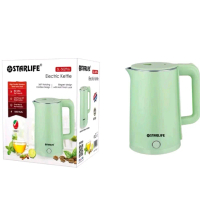 STARLIFE Kettle 2 Liter with Automatic Turn-Off Kettle 1500W High Grade 304 Stainless Steel, AC 220-