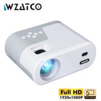 WZATCO DP02W 6500Lumens LED Portable WIFI Projector Full HD 1080P Home HDMI Theater Mini Outdoor Movie Proyectors Video Beamer