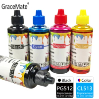 GraceMate PG512 CL513 Printer Ink Refill Ink Bottle Replacement For Canon For Pixma MP230 MP250 MP240 MP270 MP480 IP2700 IP2702
