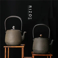Japanese Imported Iron Pot Qingguangtang Jujube-Shaped Iron Bottle Tang Copper Burner Mountain-Shaped Cast Iron Teapot Tea Set S