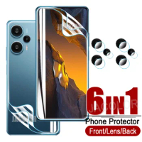 6IN1 Gel Film For Xiaomi Poco F5 Pro F4 F3 X4 GT X5 X3 NFC Front Screen+Back Cover Hydrogel+Camera Lens Glass For PocoF5 F5Pro