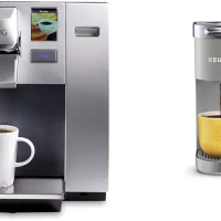 Keurig K155 Office Pro Single Cup Commercial K-Cup Pod Coffee Maker, Silver &amp; K-Mini Plus Single Serve K-Cup Pod Coffee Maker,