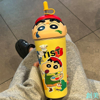 蠟筆小新保溫杯男女生2024新款高顏值學生冰霸杯不銹鋼吸管杯-創美