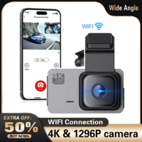 Car DVR Dashcam Wifi GPS 4K&amp;1296P Dual Lens Motion Detector Camcorder Registrator Camera Video Recorder 24H Parking Monitor