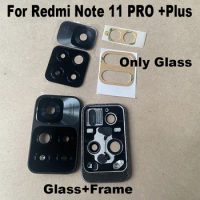 Original For Xiaomi Redmi Note 11 Pro + Plus 5G Back Camera Lens Rear Glass With Frame Cover Glue Sticker Adhesive 21091116UG
