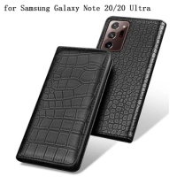 Crocodile Case for Samsung Note 20/20Ultra Carcasa Genuine Leather Phone Cover Shell for Galaxy S23 S23+ S20 S20+ S20 Ultra