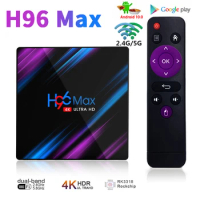 H96 MAX RK3318 Smart TV Box Android 10 TVBOX 2.4G 5G Wifi 4GB 32GB HDR10 4K Media player BT4.0 Vioce 3D Set Top Box H96MAX