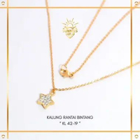 KALUNG EMAS RANTAI SET LIONTIN TERBARU MODEL BINTANG EMAS ASLI EMAS MUDA KADAR 6K (300) & 16K (700) 