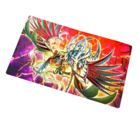 Yugioh Playmat YGO Black-Feather Dragon Foil Holographic Shinny Holo Playmat Collection Game Mat Free Storage Bag 60X35cm