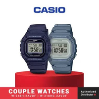 Jam Tangan Digital Couple Casio W-218H-2AVDF & W-218HC-2AVDF Original Resin Band