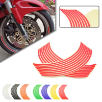 Moto Wheel Stickers 16 PCS 17 18 Inch Reflective Decals Rim Tape Strip For Honda AFRICA TWIN CRF1000L CBF 1000 CB600F CBF 600