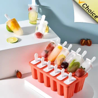 1/3PCS 6 Compartments Ice Cream Mould Silicone Creative Home Ice Mould Summer DIY Homemade Ice Cream Popsicle Children Ice Box