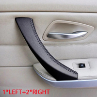 aimey สำหรับ BMW 3 Series E90 E91 325 330 318 ฝาครอบมือจับประตูภายในรถยนต์ เย็บมือด้วยหนังไมโคร ฝาคร
