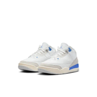 【NIKE 耐吉】運動鞋 籃球鞋 中大童 童鞋 JORDAN 3 RETRO PS 白藍色 北卡藍 喬丹 3代(DM0966101)