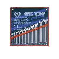 【KING TONY 金統立】專業級工具 11件式 複合扳手組 梅開扳手 1/4”~1”(KT1211SR01)