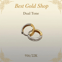 916 Gold 2-Tone Loop Cutting Earring – Italy Design