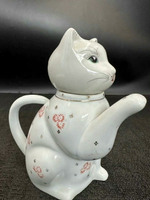 日本回流 中國創匯時期出口日本的瓷器中國陶瓷茶壺 貓形