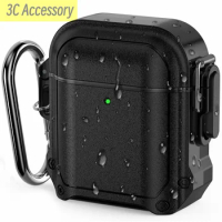 for Airpods 2&amp;1 Waterproof Case with lock Military sturdy hard protective cover For AirPods 2nd/1st generation charging case