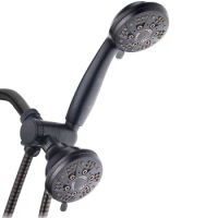 High-Pressure 48-Setting Luxury 3-Way Dual Shower Head, Oil Rubbed Bronze