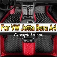 Car Floor Mats For Volkswagen VW Jetta Bora A4 1999~2004 Rug Carpet Auto Interior Parts Pad Luxury Leather Mat Car Accessories