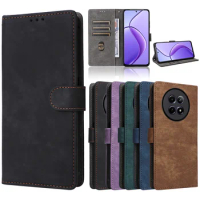 For Realme 12 5G Case Wallet Anti-theft Brush Magnetic Flip Leather Case For OPPO Realme 12X 5G Phone Case