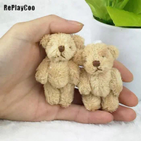 100PCS/Lot Mini Teddy Bear Stuffed Plush Toys Small Bear6.5cm Light brown Stuffed Toys pelucia Pendant Kids Birthday Gift J00503