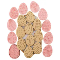 Cookie Press Mold Non-Sticky Biscuits Pastry Cutter Set 10Pcs Easter Egg Cookie Molds For DIY Biscuits Cake Fondant Chocolate