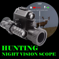 Hunting Optics Spotting Scope Digital Night Vision Monocular Clip On Camera with 850NM 940NM IR Illuminator &amp; Picatinny Mount