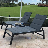 Outdoor Chaise Lounge Chair. All Weather Aluminum Reclining Chairs Sunbathing, Outdoor Chaise Lounge Chair