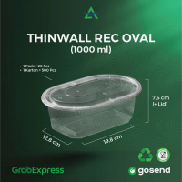 Kotak makan plastik / Thinwall 1000ml - isi 25pcs/