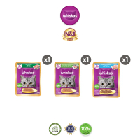 Whiskas Makanan Kucing Basah Pouch Multivariant 80 gr - Isi 3