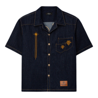Áo sơ mi DENIM VALOR SHIRT Mikenco chính hãng Nam Menswear Unisex Có Cổ ngắn tay áo bò
