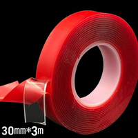 [Hare.D] 雙面膠 30mm*3M 無痕 防水 壓克力膠帶 黏著性強 易撕貼 耐高溫 雙面膠 膠帶