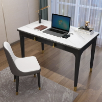 巖板電腦桌帶抽屜簡約現代辦公桌家用輕奢書桌學習實木兒童寫字桌