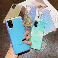 Bling Laser Phone Case For Samsung Galaxy S24 S23 S22 S21 S20 FE Plus Note 20 Ultra Silicone Soft TPU Glitter Back Cover