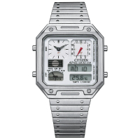 【CITIZEN 星辰】ANA-DIGI TEMP 80年代復古設計手錶 指針/數位/溫度顯示(JG2120-65A)