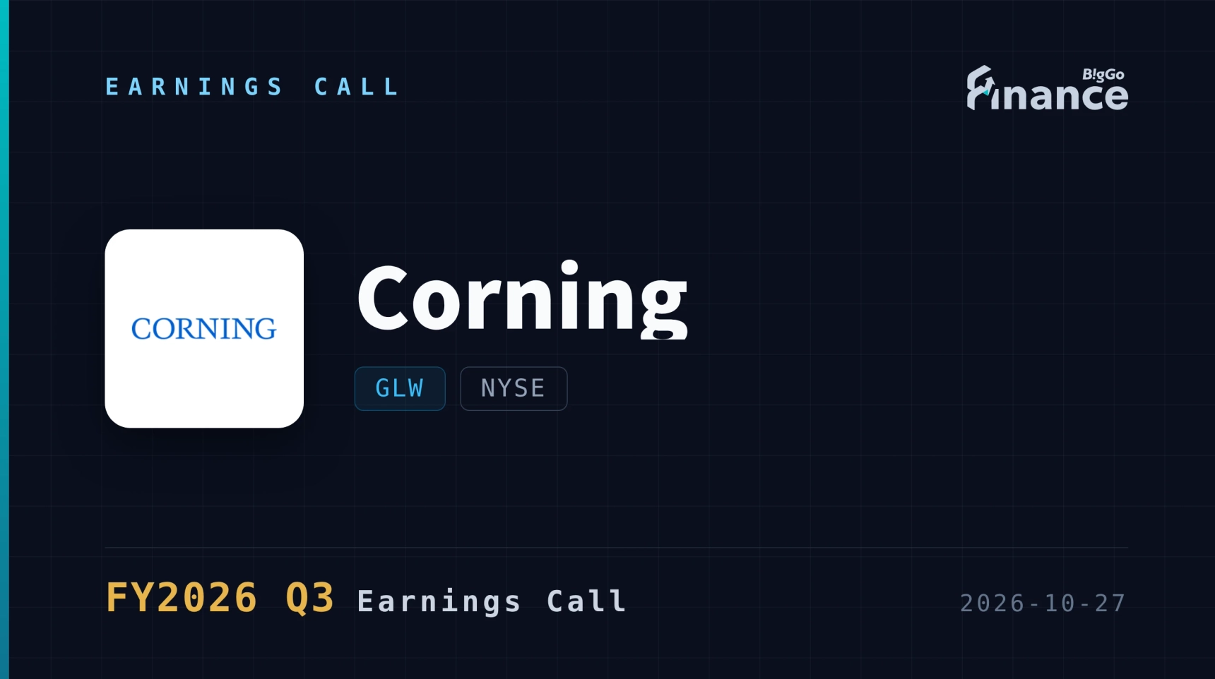 [Corning Q3 2026 Earnings Call] Corning Smashes $20 Billion Run-Rate ...