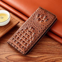 Crocodile Genuine Leather Case for Sony Xperia 1 5 10 20 II III Xperia Pro-I 1 IV 10 IV Plus Lite Cowhide Magnetic Cover