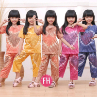 baju setelan anak cewek umur 2-7 thn kaos lengan pendek celana panjang Perempuan