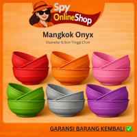 Mangkok Semi Melamin Premium Onyx dengan Ulir Mewah Bahan Tebal Diameter 6,5cm Tinggi 17cm Garansi B