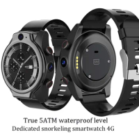 Real 5ATM ip68 Waterproof swimming diving outdoor smart watch men dual Camera 4G+64GB NFC function 2022 newest Smart phone watch