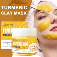 Turmeric Clay Mask Purifying Deep Cleansing Facial Mud Mask Blackhead Removal Oil Control Brighten Skin Shrink Pore Face Care