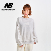 【New Balance】 NB大學T衛衣長袖上衣_女性_淺灰色_WT41503AHH