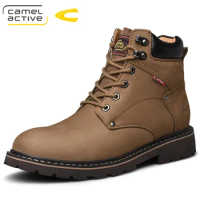 Camel Active New Fashion Outdoor Tooling Boots Genuine Leather Men's Shoes Casual Short Ankle Boots zapatos de hombre