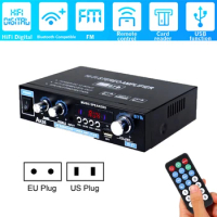 AK380/35/170 800W Bluetooth Amplifier HiFi Audio Karaoke Home Theater Amplifier 2 Channel Power Class D Amplifier USB SD AUX RCA