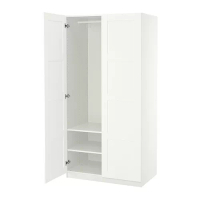 PAX/BERGSBO 衣櫃/衣櫥, 白色/白色, 100x60x201 公分