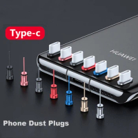 Type C Plug Dust Plug 3.5mm Earphone Jack Sim Card USB Type-C Anti Dust Plug For iPhone Samsung Huawei Xiaomi Redmi OnePlus